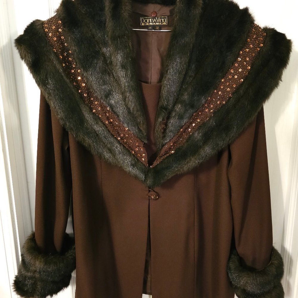 Vintage Donna Vinci Couture Faux Fur Jacket
